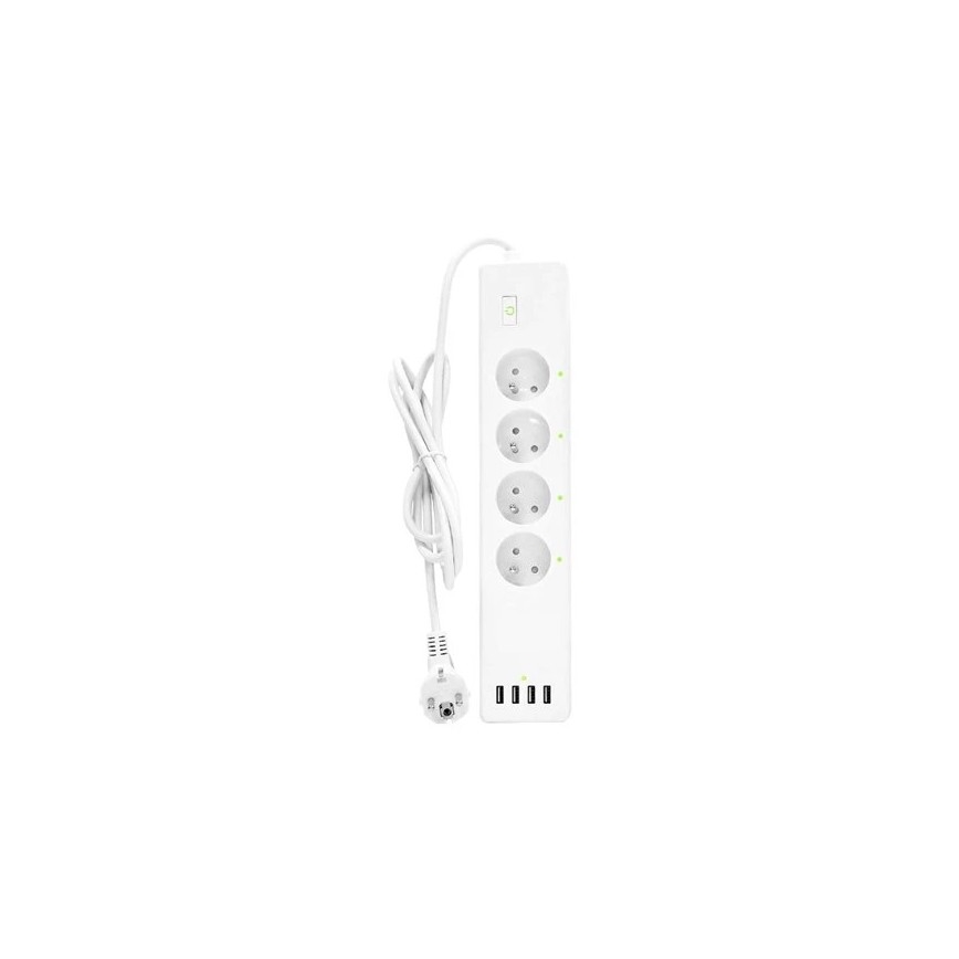 Förlängningskabel med brytare SMART 1,8 m 4Z + 4xUSB Wi-Fi Tuya