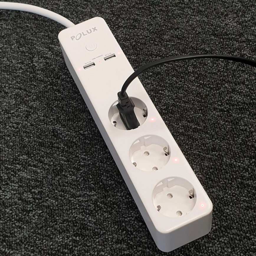Förlängningskabel SMART med strömbrytare 1,5m + 2xUSB/Wi-Fi Tuya SCHUKO