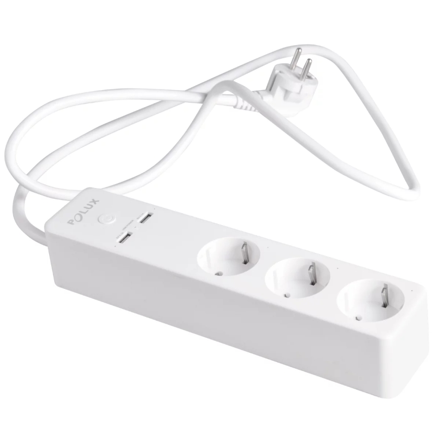 Förlängningskabel SMART med strömbrytare 1,5m + 2xUSB/Wi-Fi Tuya SCHUKO