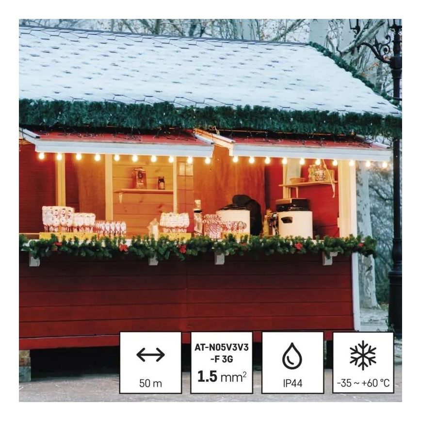 Förlängningskabelrulle med 4 uttag 50m silicone IP44
