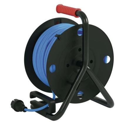 Förlängningskabelrulle med 4 uttag 50m silicone IP44