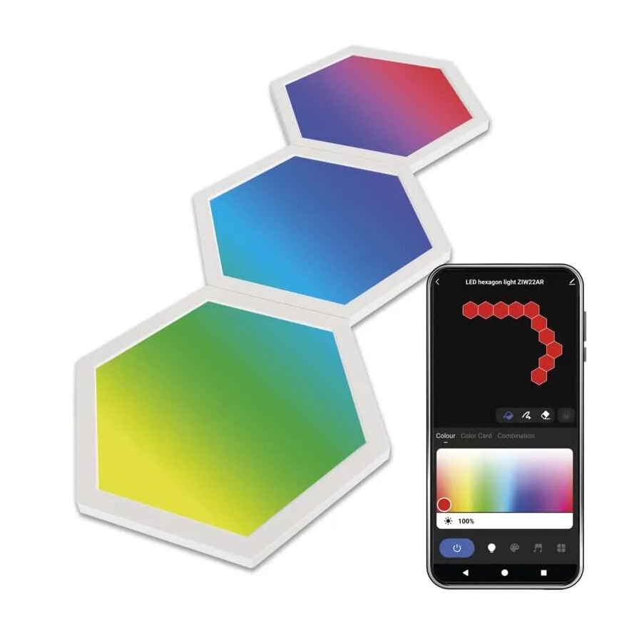 KIT 3x LED RGBIC+CCT Ljusreglerad panel - förlängning 3xLED/1,8W/230V Wi-Fi Tuya
