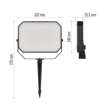LED RGBIC Ljusreglerad utomhus strålkastare GoSmart - förlängning LED/4W/230V 3000-6500K IP65 Wi-Fi Tuya