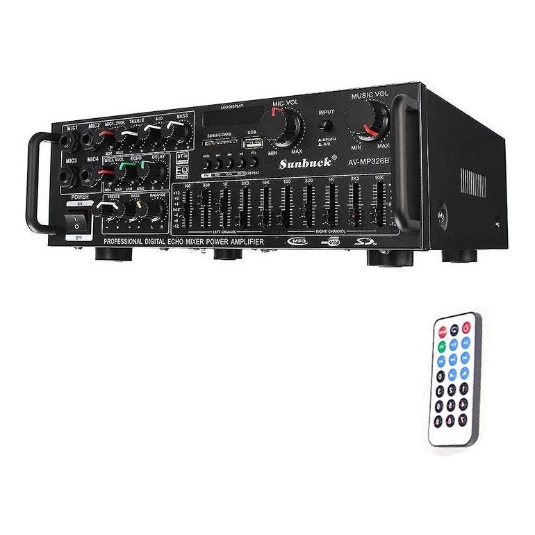 Förstärkare med equalizer och MP3-spelare