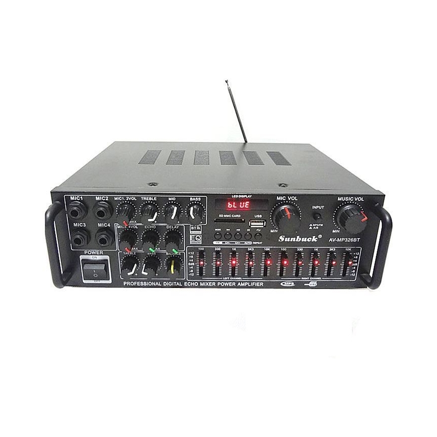 Förstärkare med equalizer och MP3-spelare