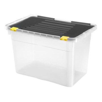 Förvaringsbox 54 l svart/genomskinlig
