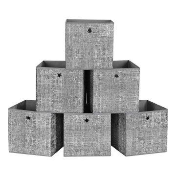 Förvaringsbox 6-pack CURAN grå