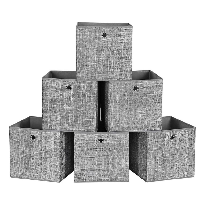 Förvaringsbox 6-pack CURAN grå