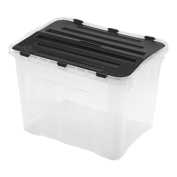 Förvaringslåda DRAGON 42 l svart/genomskinlig