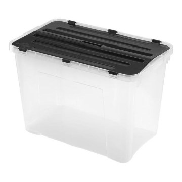 Förvaringslåda DRAGON 60 l svart/genomskinlig
