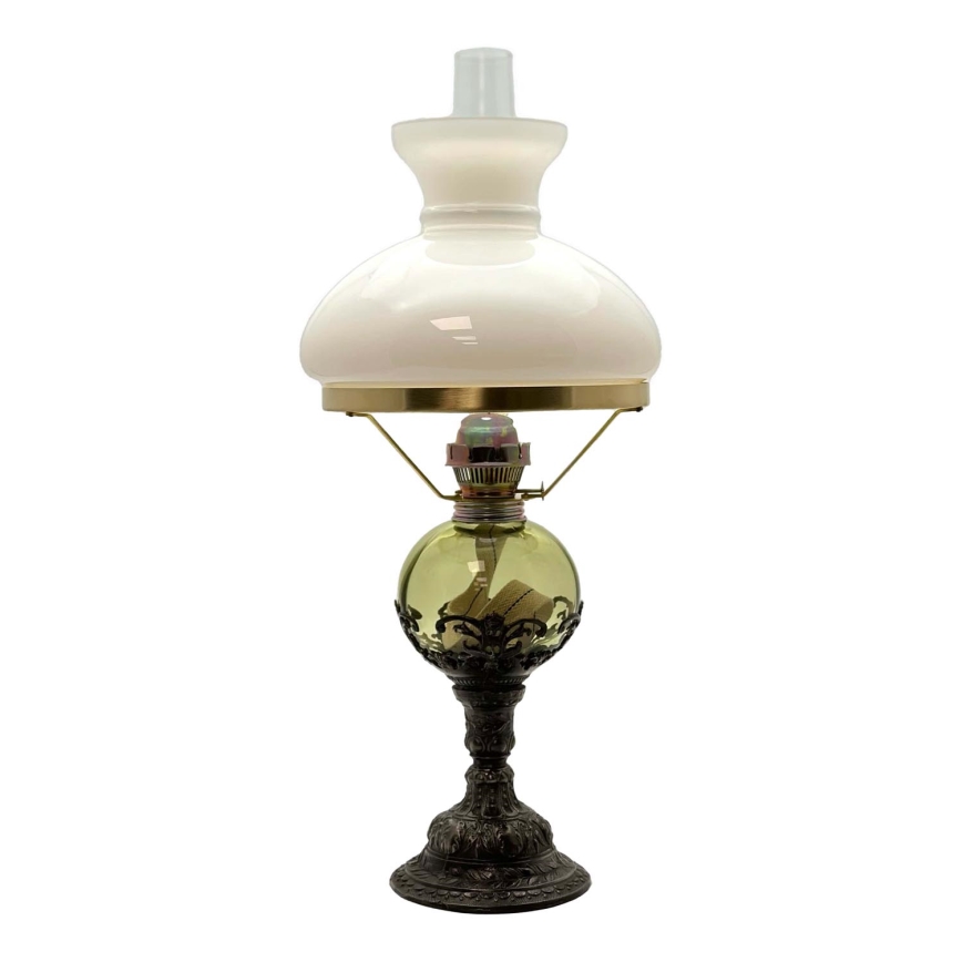 Fotogenlampa DRAHOMÍRA 50 cm skogsgrön Dekorerad med tenn
