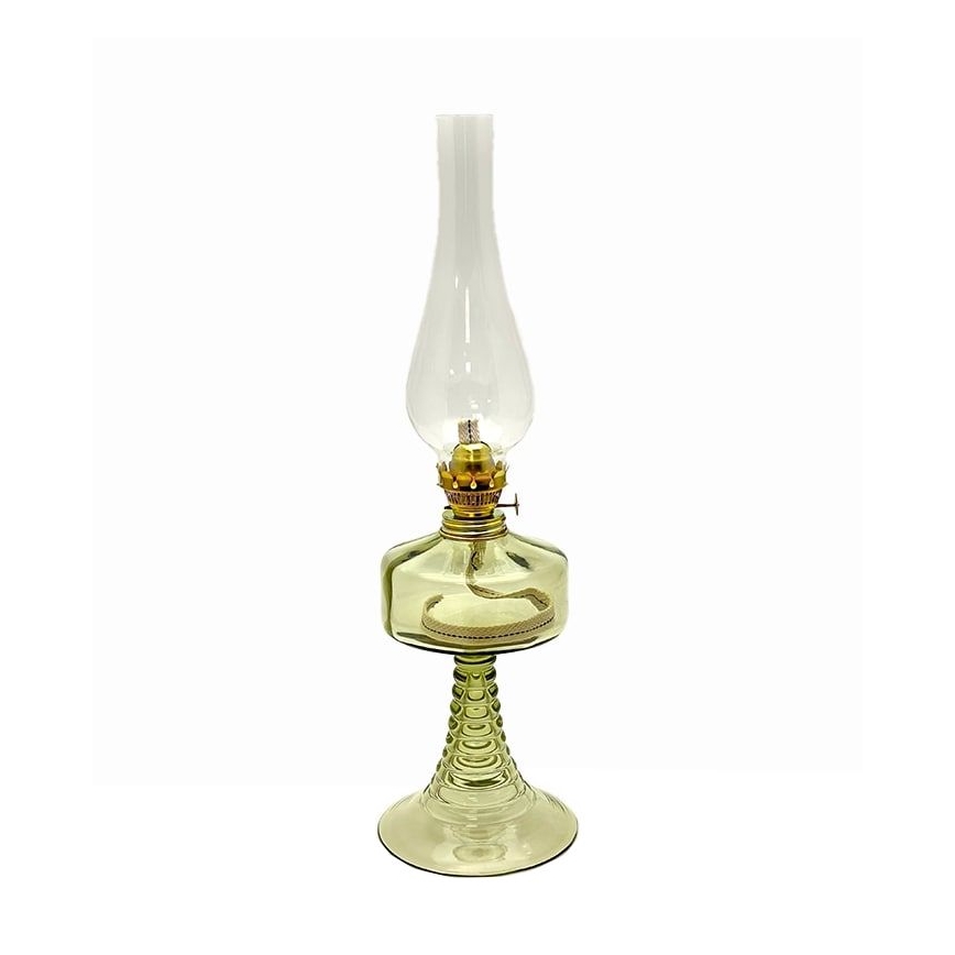 Fotogenlampa PETRA 42 cm skogsgrön