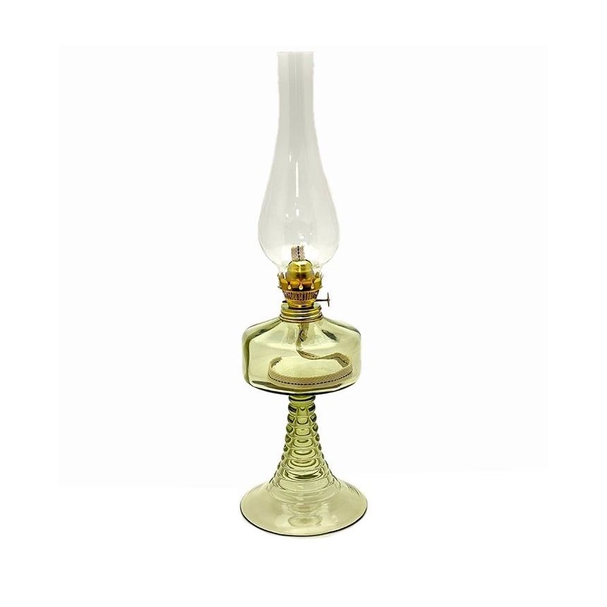 Fotogenlampa PETRA 42 cm skogsgrön