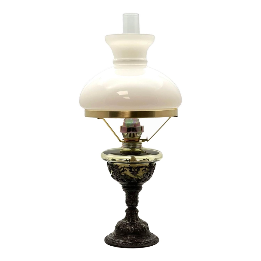 Fotogenlampa RŮŽENA 50 cm skogsgrön Dekorerad med tenn