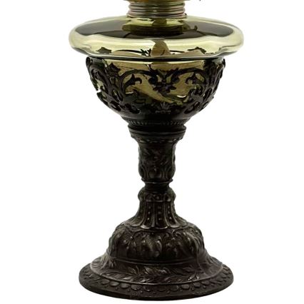 Fotogenlampa RŮŽENA 50 cm skogsgrön Dekorerad med tenn