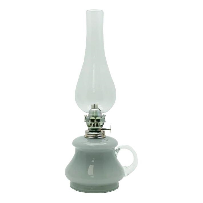 Fotogenlampa TEREZA 34 cm grå opalin