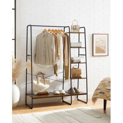 Fristående klädhängare LINEA, brun/svart