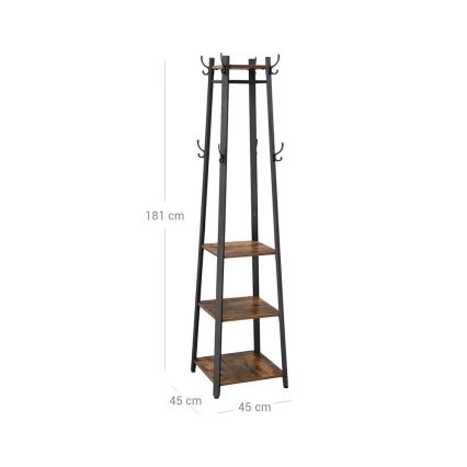 Fristående klädhängare LINEA svart/brun