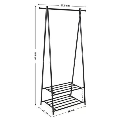 Fristående klädhängare LINEA, svart