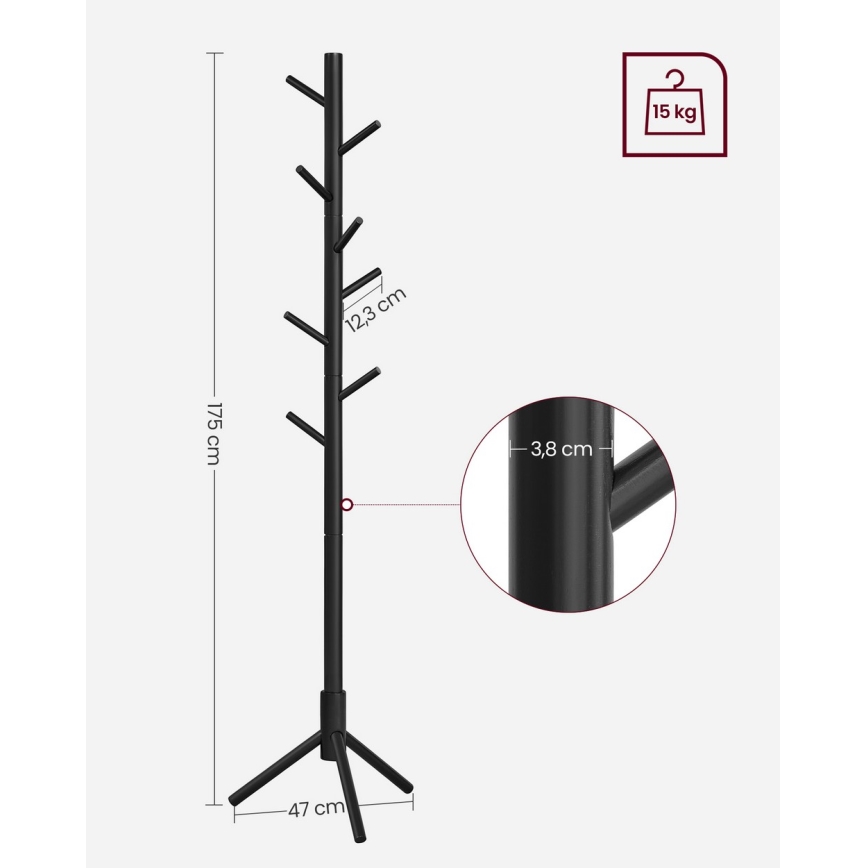 Fristående klädhängare LINEA, svart
