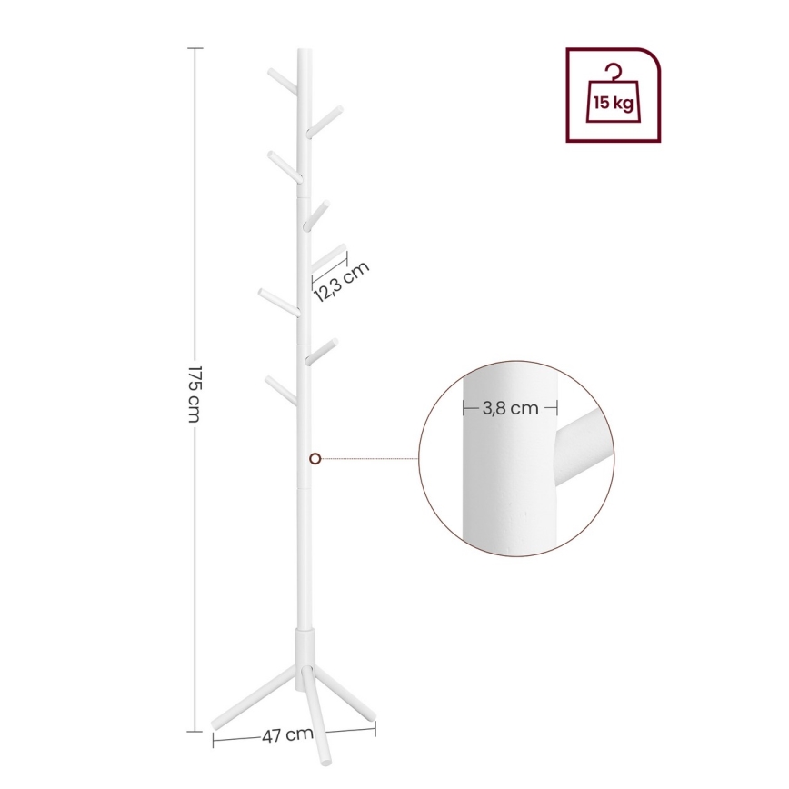 Fristående klädhängare LINEA, vit