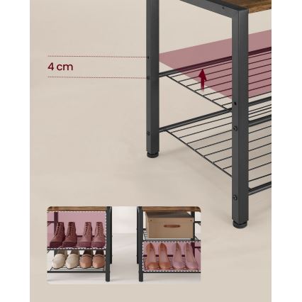 Fristående klädhängare NAVOR brun/svart