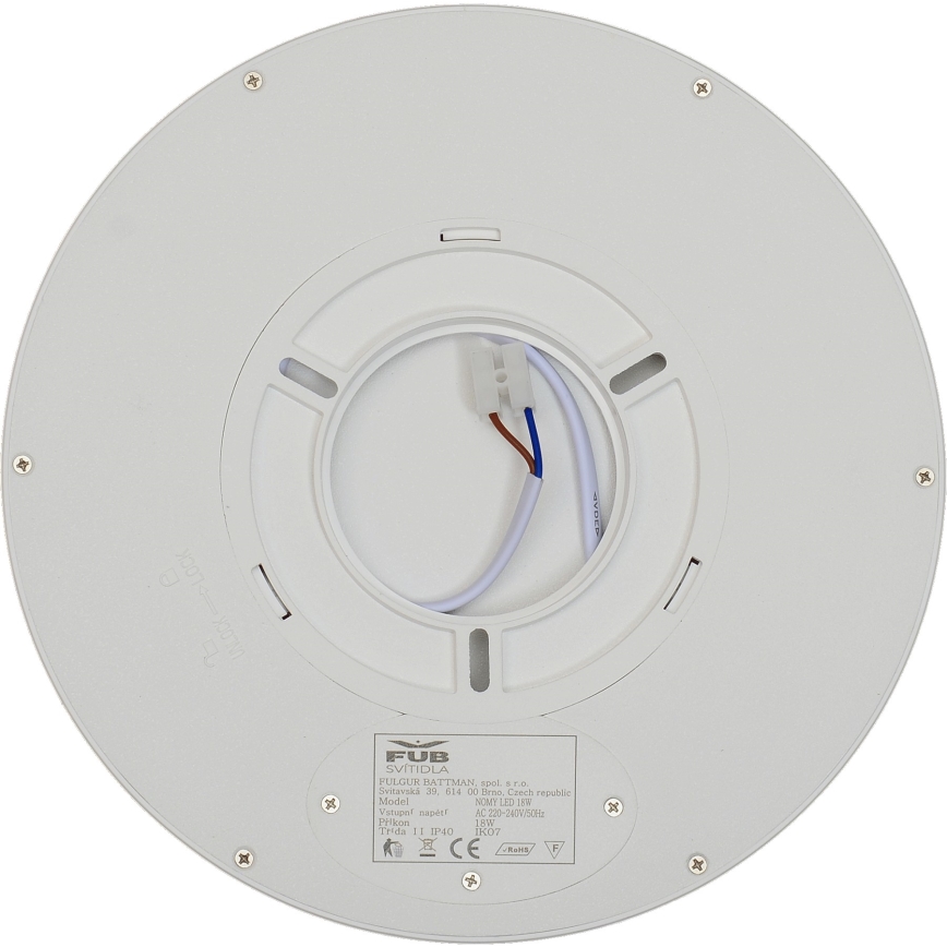 Fulgur s-42584 - LED taklampa med rörelsedetektor NOMY-S LED/18W/230V 3000/4000/6000K IP40 diameter 23 cm vit