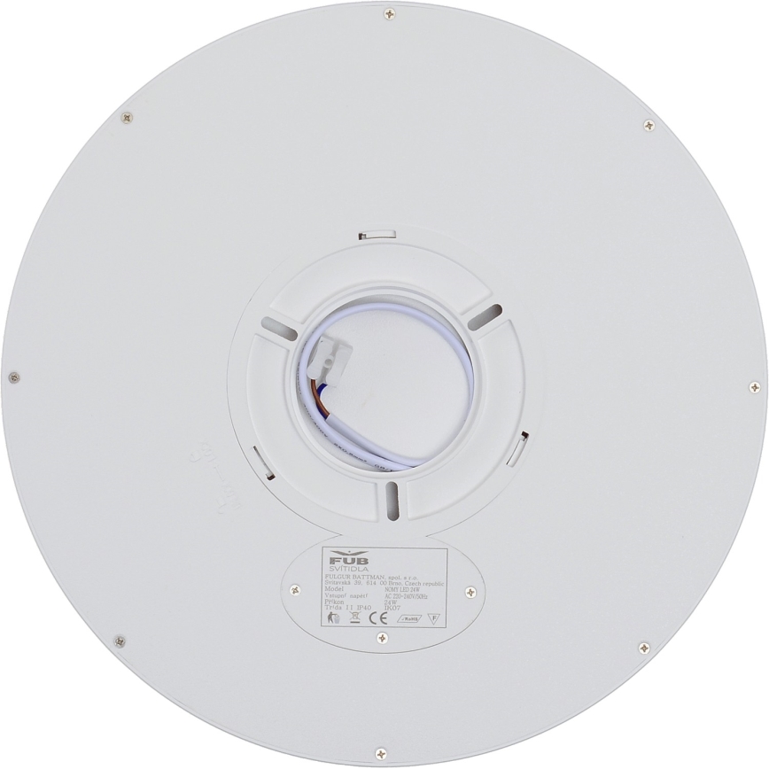 Fulgur s-42586 - LED taklampa med rörelsedetektor NOMY-S LED24W/230V 3000/4000/6000K IP40 diameter 30 cm vit