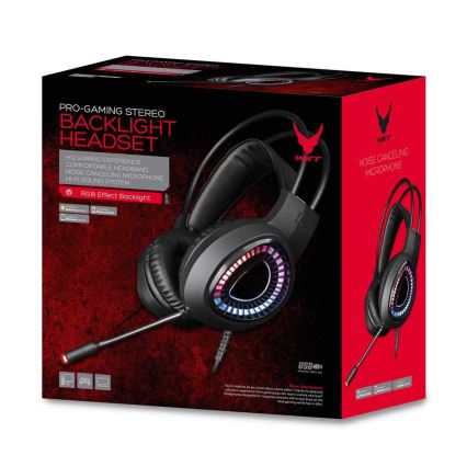 Gaming LED RGB hörlurar VARR med mikrofon 7.1