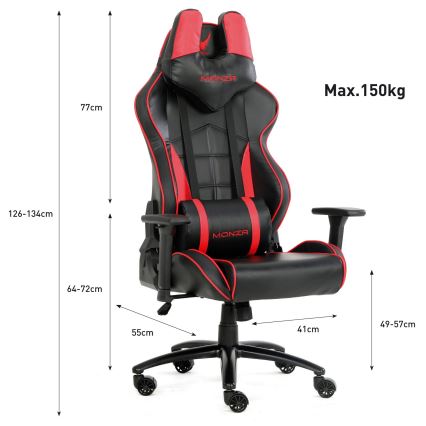 Gamingstol VARR Monza svart/röd