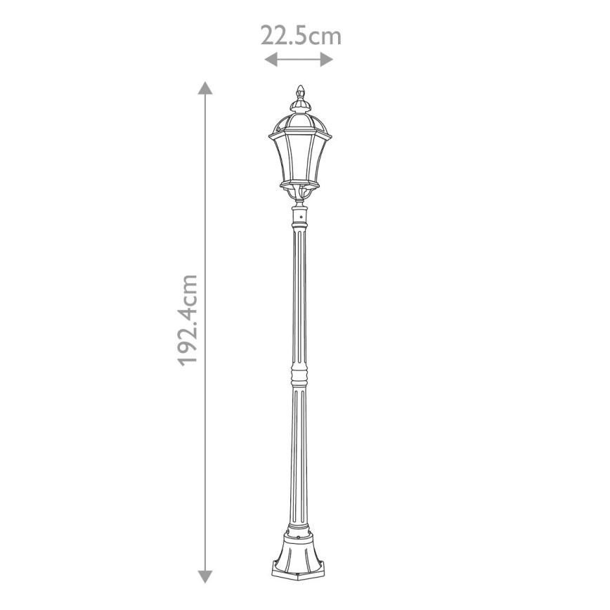 Garden Zone - Utomhuslampa LEDBURY 1xE27/100W/230V IP44 svart