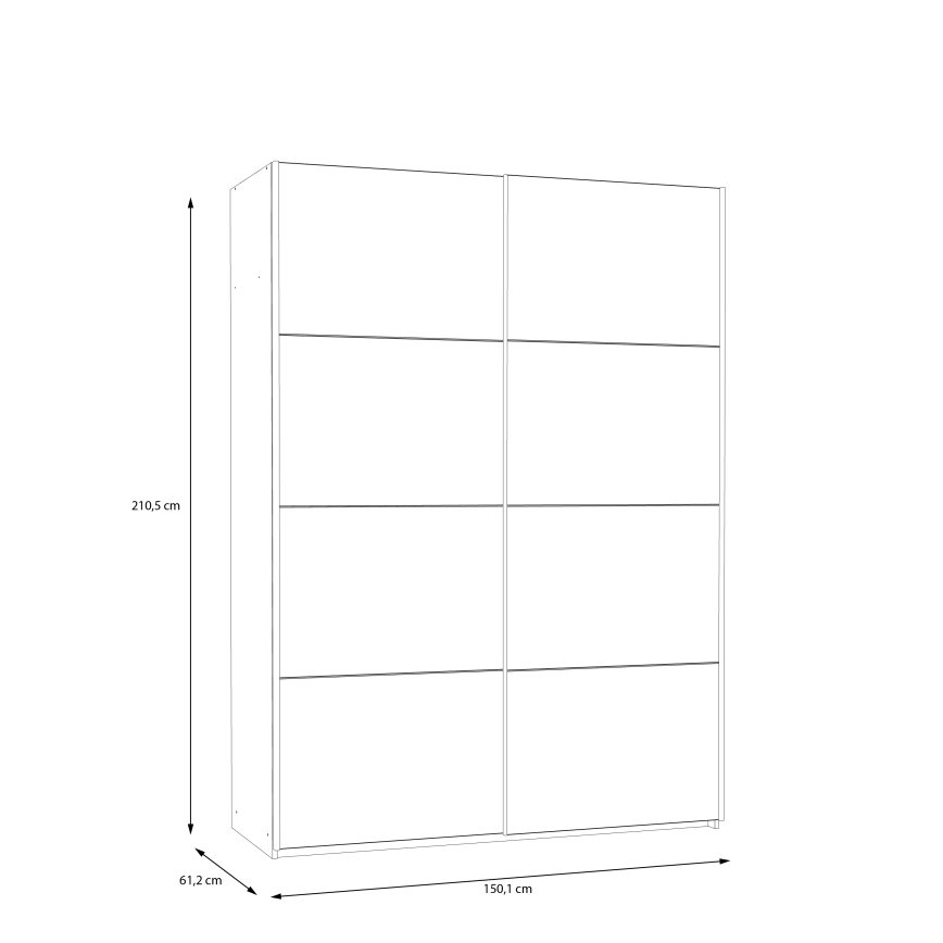 Garderob KARO 150x210 cm vit