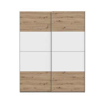 Garderob KARO 170x210 cm vit/artisan-ek