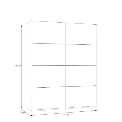 Garderob KARO 170x210 cm vit