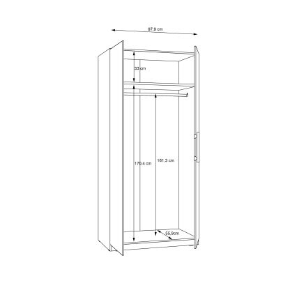 Garderob MARO 100x213 cm, Artisan-ek