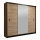 Garderob med spegel MIRO 203x215 cm ek craft/svart