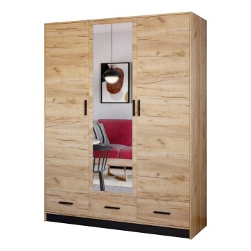Garderob med spegel SANNA 150x215 cm ek craft