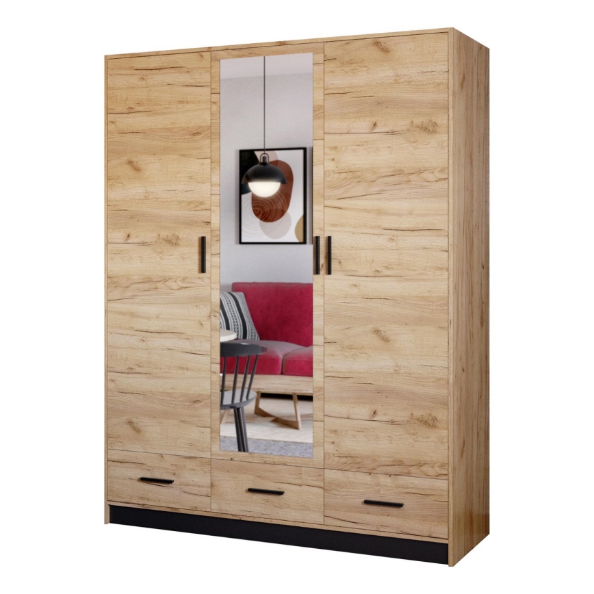 Garderob med spegel SANNA 150x215 cm ek craft