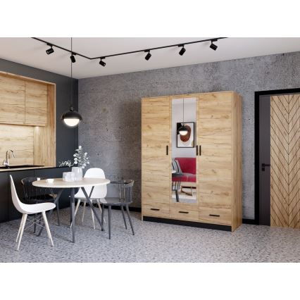 Garderob med spegel SANNA 150x215 cm ek craft