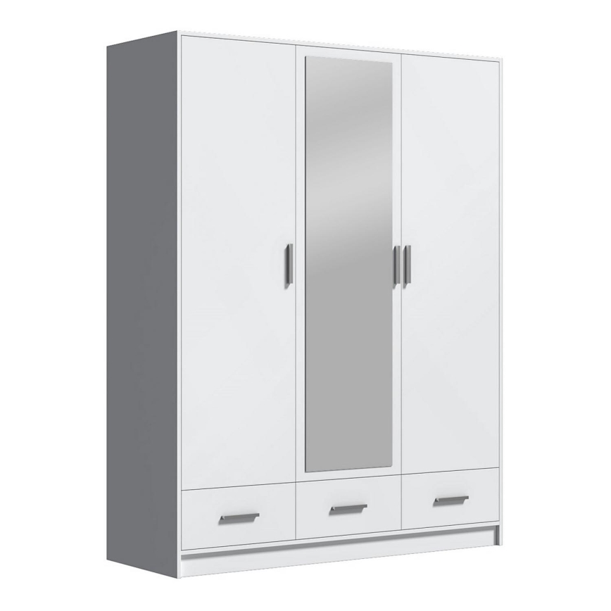 Garderob med spegel SANNA 150x215 cm vit