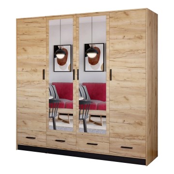 Garderob med spegel SANNA 200x215 cm ek craft