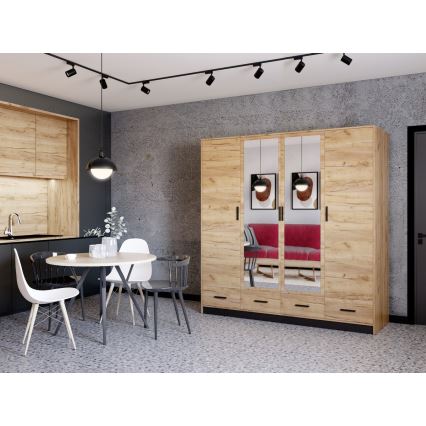 Garderob med spegel SANNA 200x215 cm ek craft