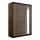 Garderob med spegel SANTINO 150x215 cm ek craft/svart
