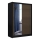 Garderob med spegel SANTINO 150x215 cm svart/ek craft