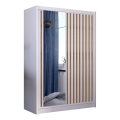 Garderob med spegel SANTINO 150x215 cm vit/ek craft