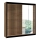 Garderob med spegel SANTINO 203x215 cm ek craft/svart