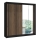 Garderob med spegel SANTINO 203x215 cm svart/ek craft