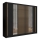 Garderob med spegel SANTINO 250x215 cm svart/ek craft