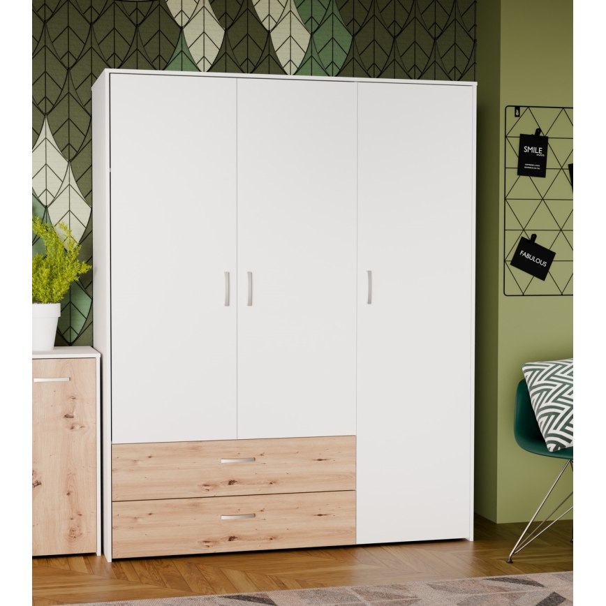 Garderob URO 152x190 cm artisan-ek/vit