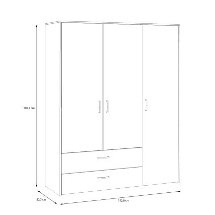 Garderob URO 152x190 cm artisan-ek/vit